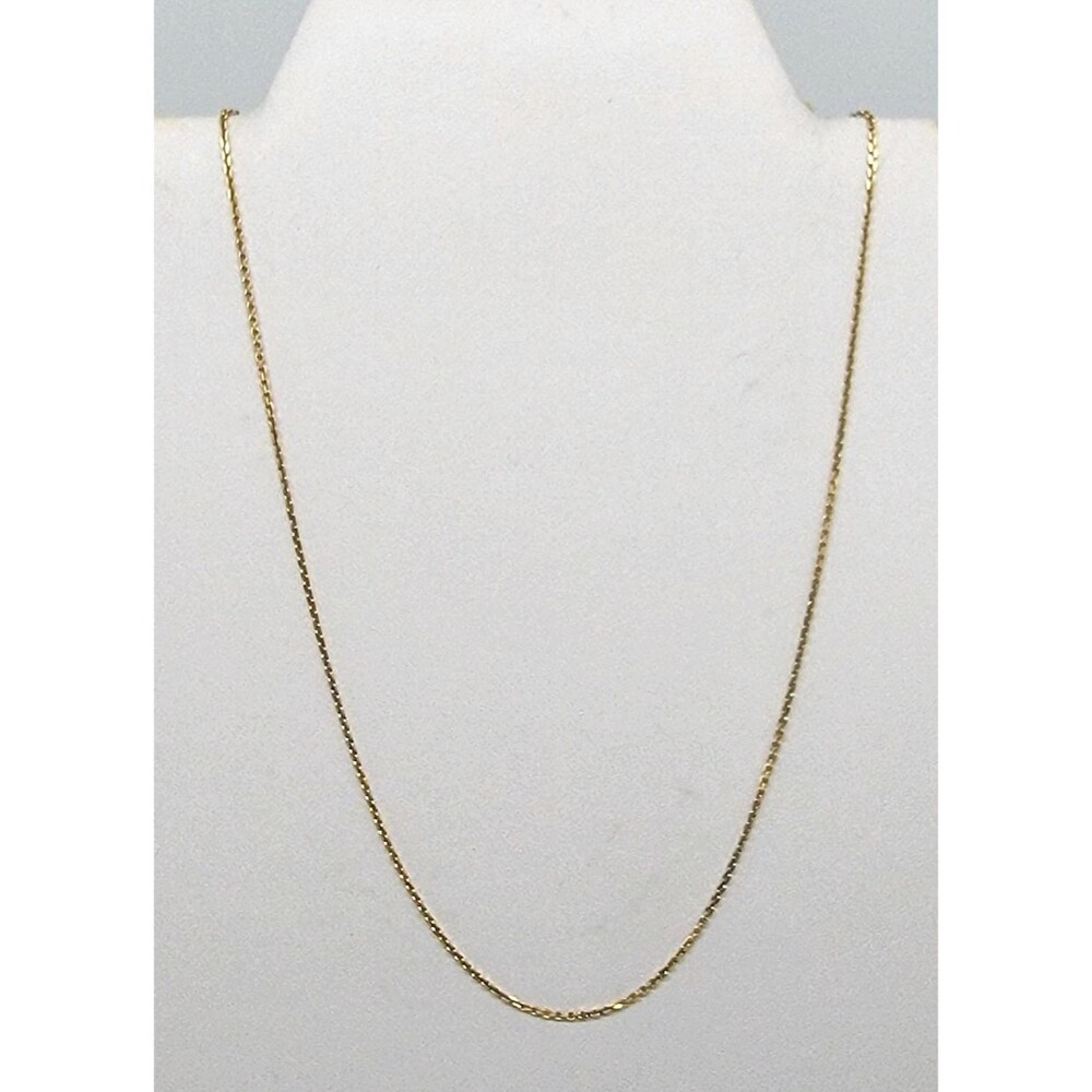 HAN ITALY 925 Sterling Silver Gold Vermeil Cable Chain Necklace 17.5" Vintage